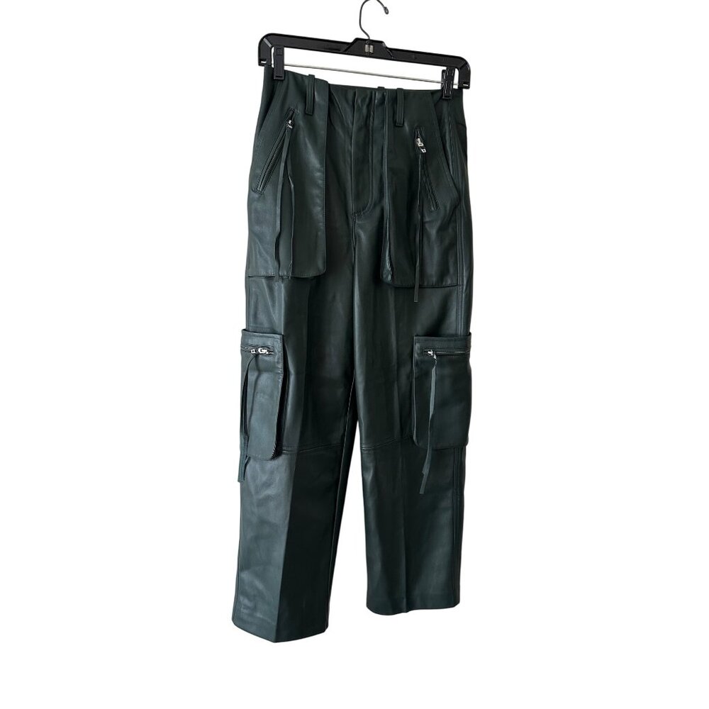 Blank NYC Baxter In Don't Forget Pant Green Faux Leather Cargo Pant Size 26